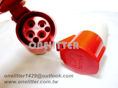 連接(中繼)插座3P+E 16A 380V 紅色(214)